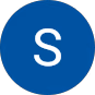 White letter S centered in a blue circular background.